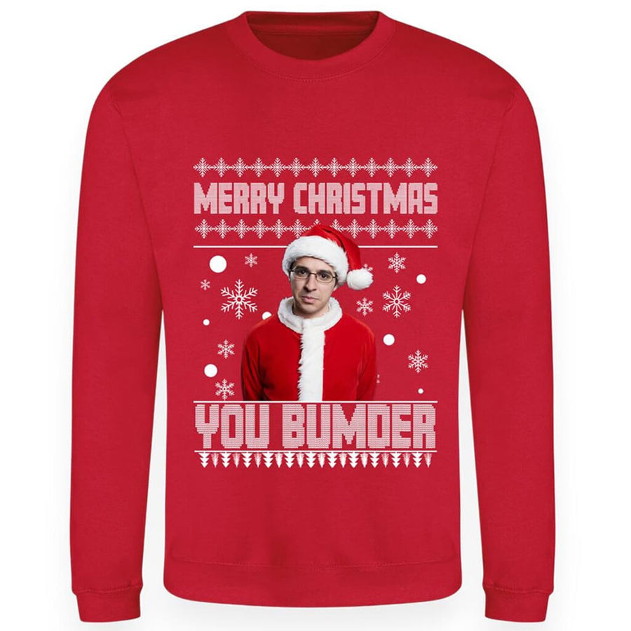 Red Will McKenzie Inbetweeners Christmas jumper lifestyle image
