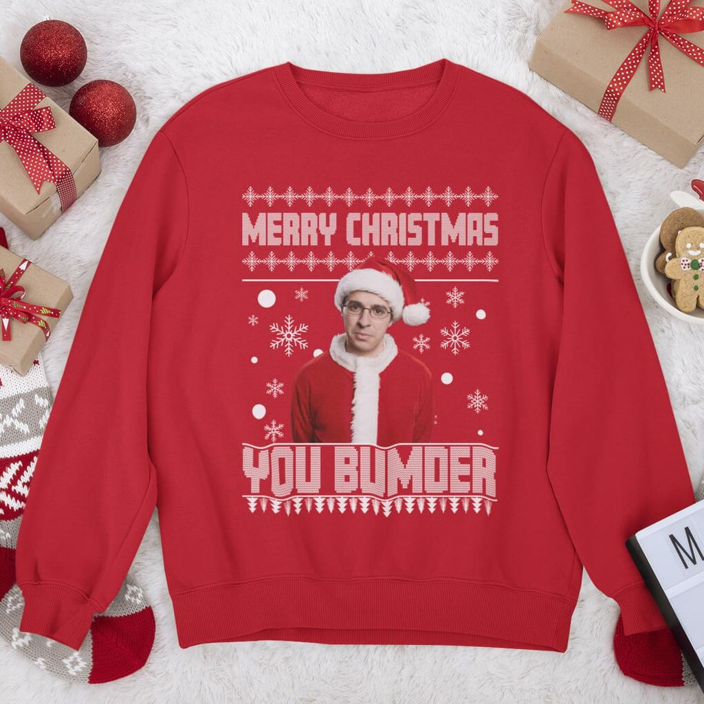 Will McKenzie Inbetweeners Christmas Jumper | Funny Inbetweeners Quote “Merry Christmas You Bumder” Christmas Sweater