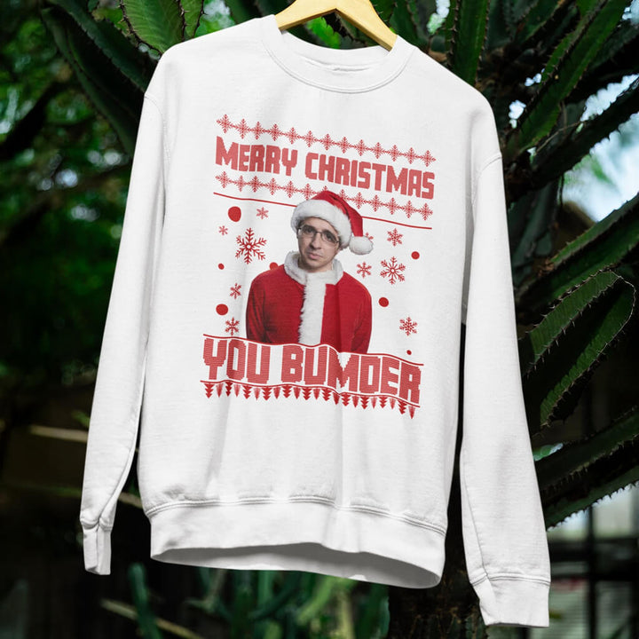 Will McKenzie Inbetweeners Christmas Jumper | Funny Inbetweeners Quote “Merry Christmas You Bumder” Christmas Sweater