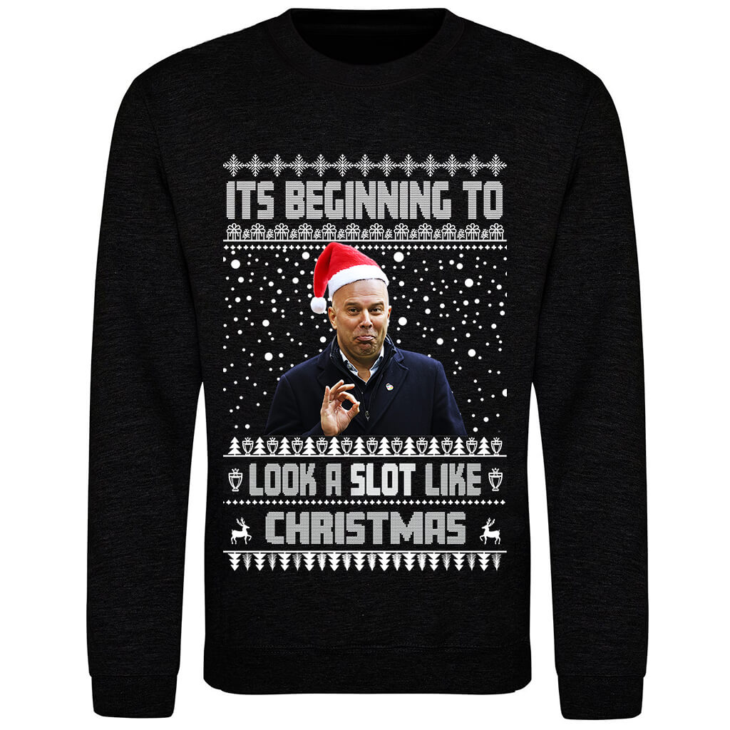 Arne Slot Christmas Jumper, "It's Beginning to Look a Slot Like Christmas" | Various Sizes & Colours | Great Gift For Liverpool Fans | Funny Football Gift
