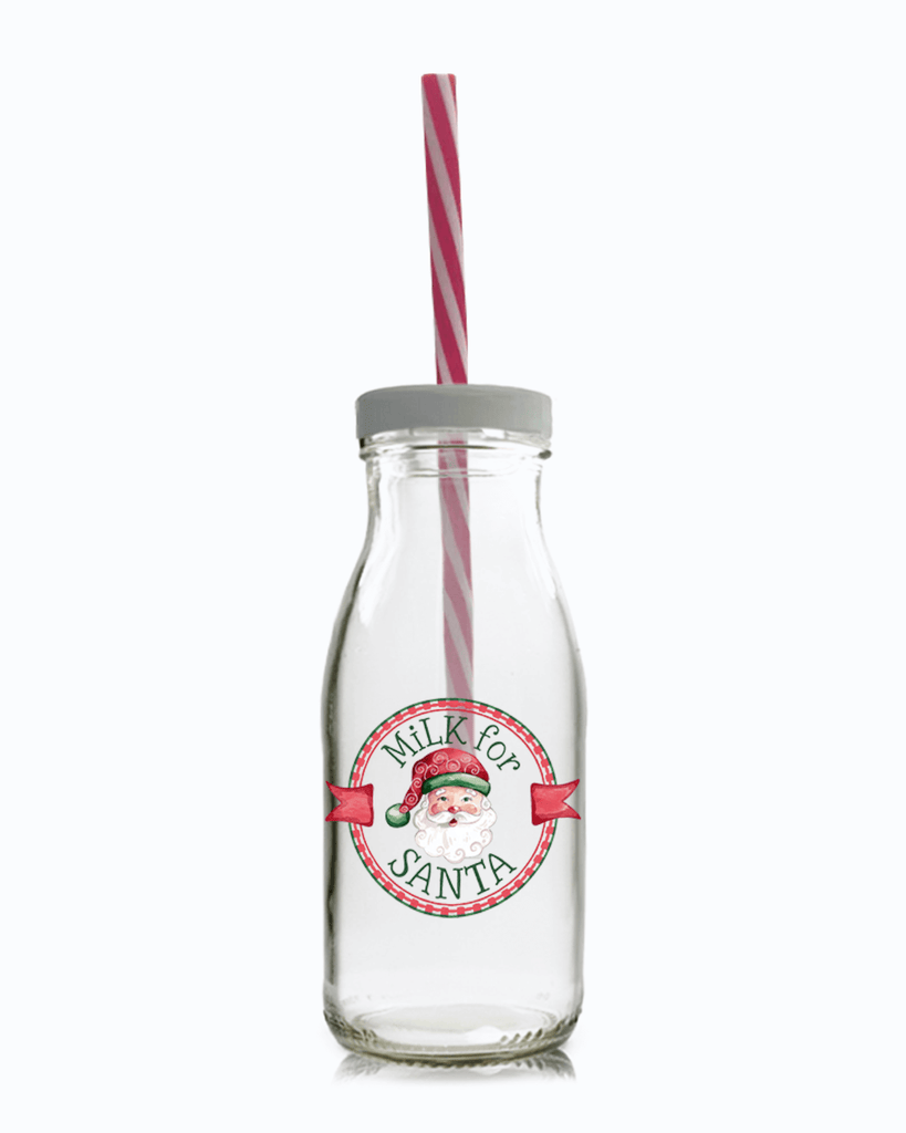 Christmas Children's Personalised Milk for Santa Bottle - UV DTF Printed