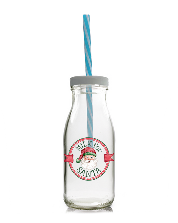 Christmas Children's Personalised Milk for Santa Bottle - UV DTF Printed