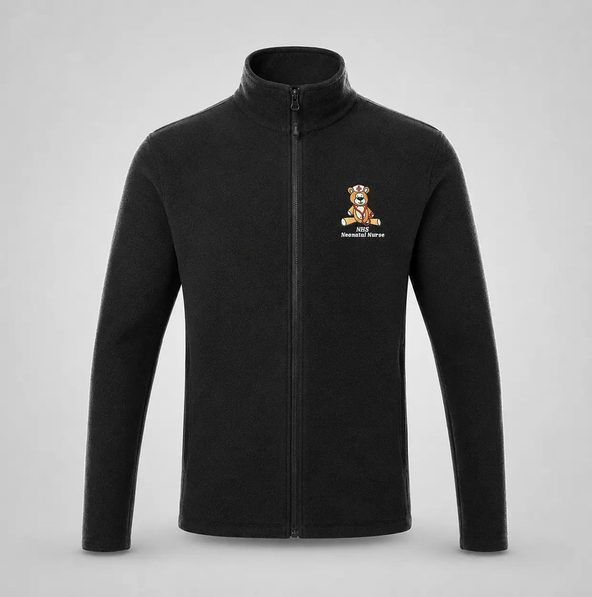 NHS Neonatal Nurse Fleece with Teddy Design — Black