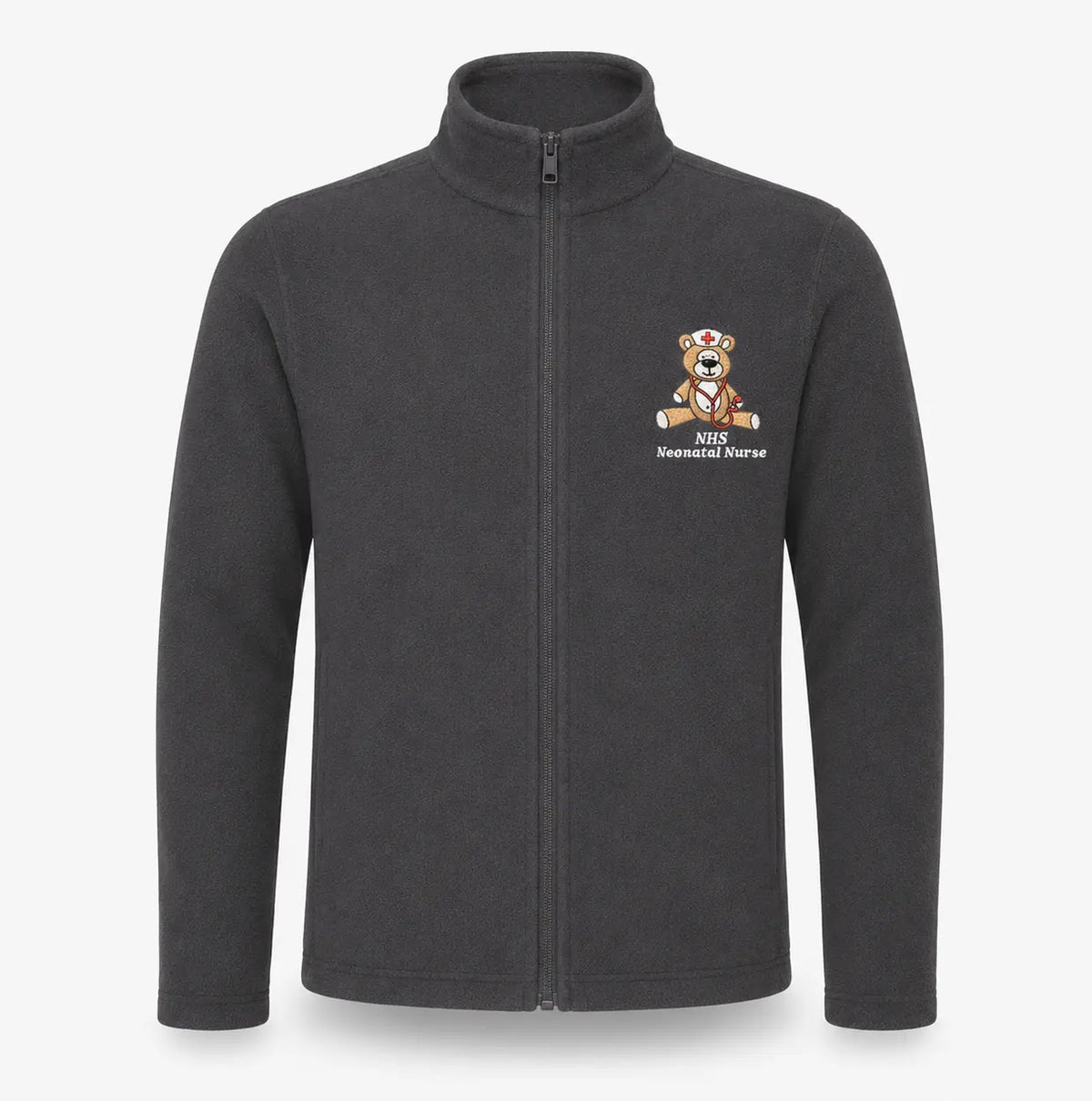 NHS Neonatal Nurse Fleece with Teddy Design — Dark Grey