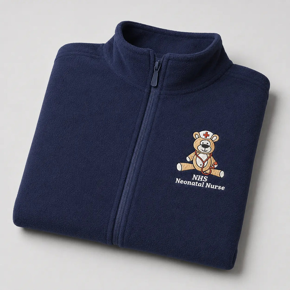 NHS Neonatal Nurse Fleece with Teddy Design — Navy