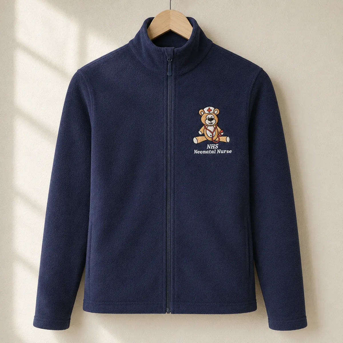 NHS Neonatal Nurse Fleece with Teddy Design — Navy