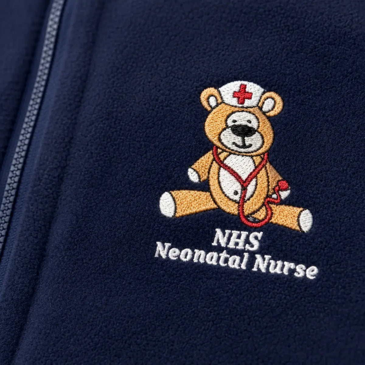 NHS Neonatal Nurse Fleece with Teddy Design — Navy