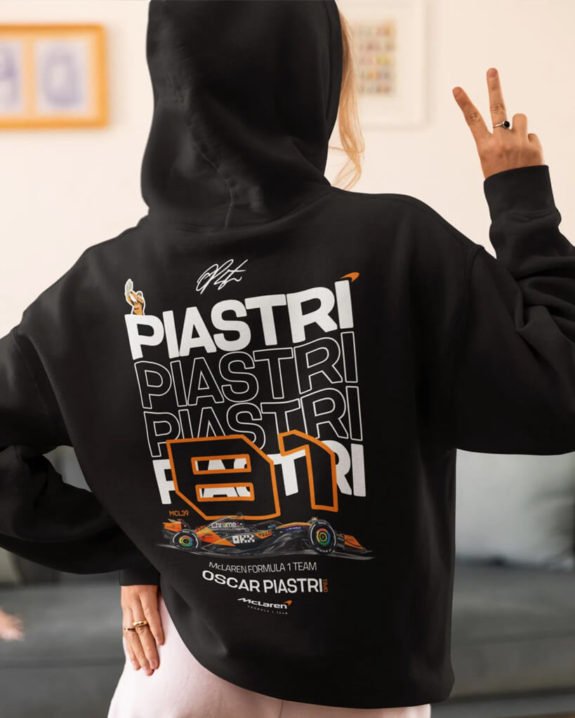Oscar Piastri F1 Hoodie, Jumper & Women's Oversized T-Shirt – McLaren Racing Fan Apparel