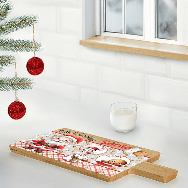 Festive Santa Treat Board – Bamboo Christmas Serving Tray