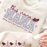 This Nana Wears Her Heart On Her Sleeve Jumper – Perfect Custom DTF Printed Mother’s Day Gift