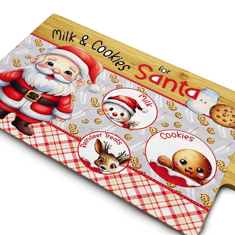 Festive Santa Treat Board – Bamboo Christmas Serving Tray