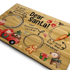 Dear Santa Snack Board – Bamboo Christmas Serving Tray