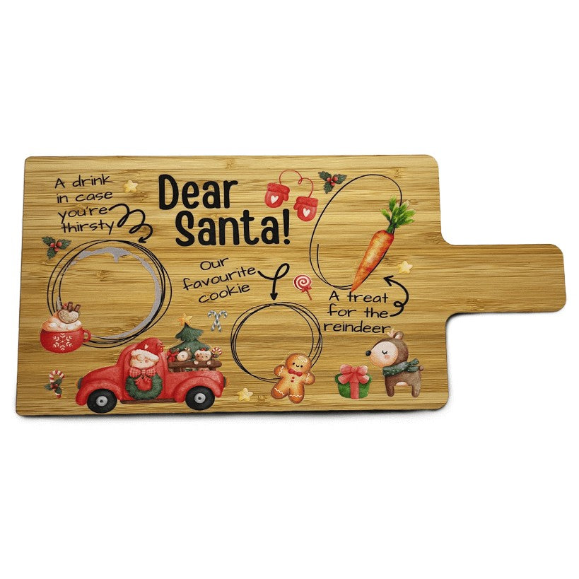 Dear Santa Snack Board – Bamboo Christmas Serving Tray