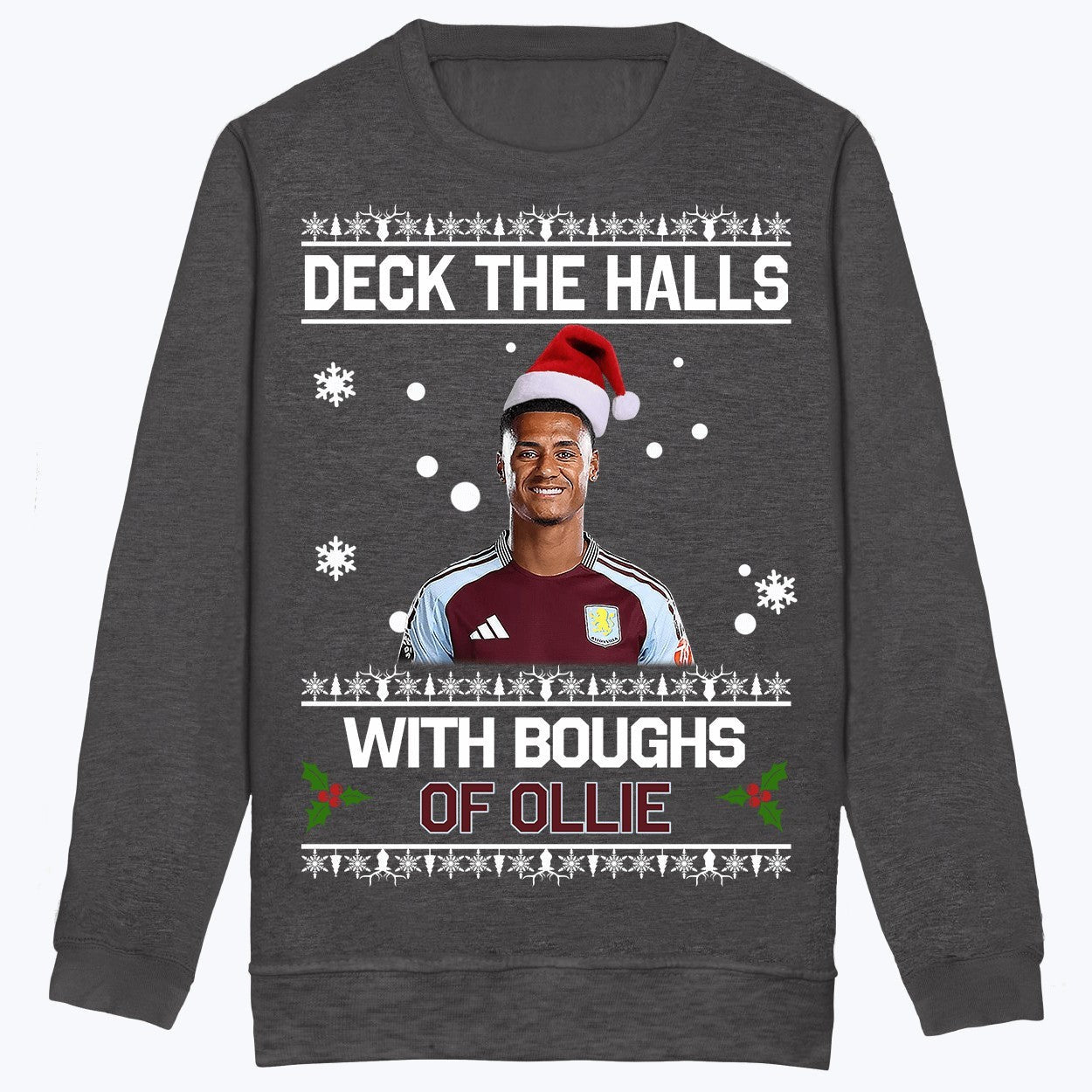 "Deck the Halls with Boughs of Ollie" Ollie Watkins Aston Villa | Kids Jumper | Children's Jumper
