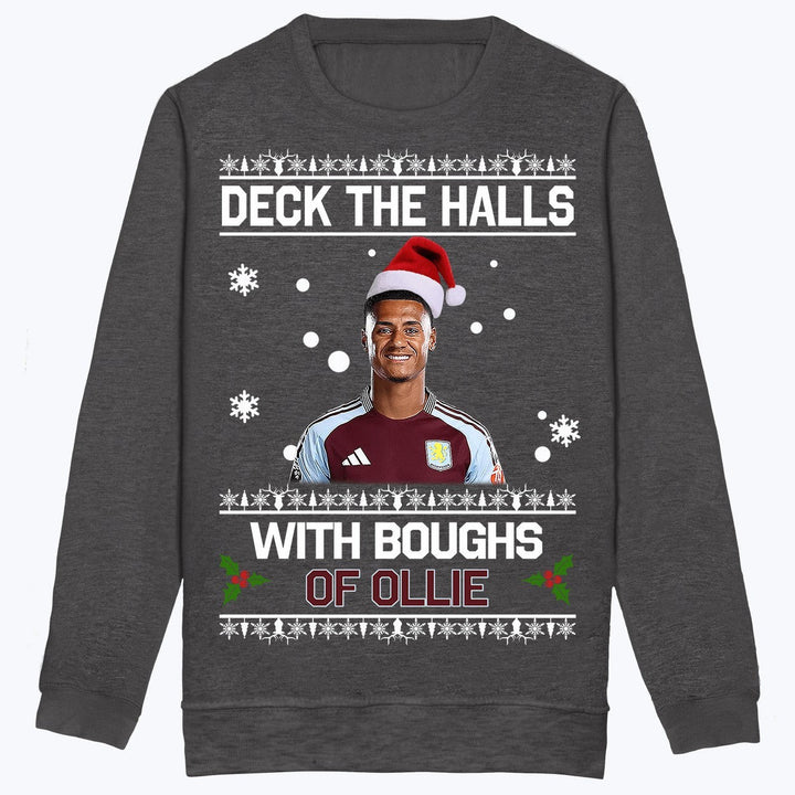 "Deck the Halls with Boughs of Ollie" Ollie Watkins Aston Villa | Kids Jumper | Children's Jumper