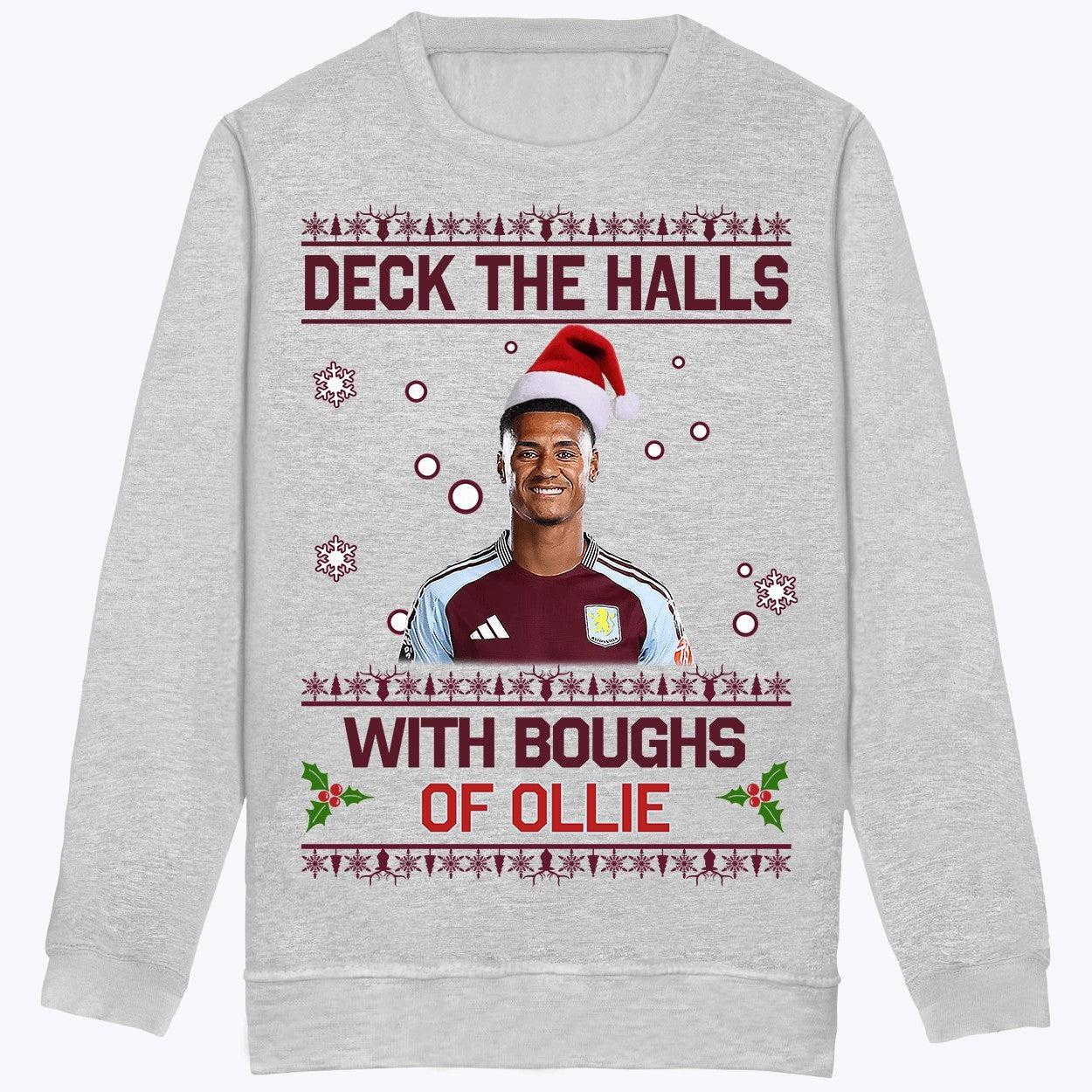 "Deck the Halls with Boughs of Ollie" Ollie Watkins Aston Villa | Kids Jumper | Children's Jumper