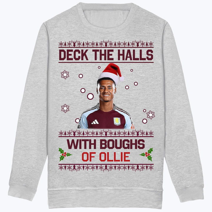 "Deck the Halls with Boughs of Ollie" Ollie Watkins Aston Villa | Kids Jumper | Children's Jumper