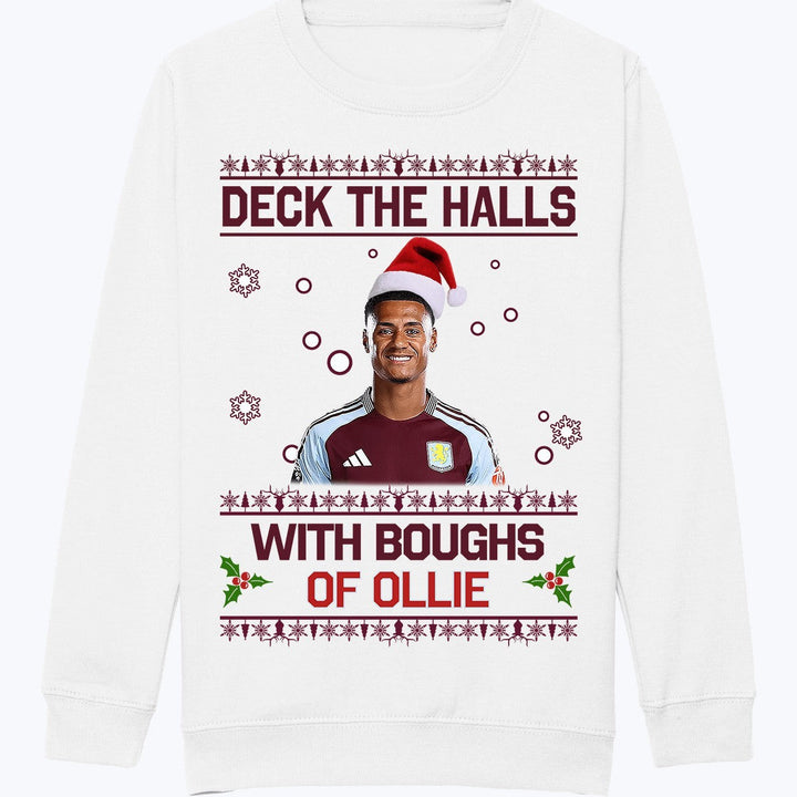 "Deck the Halls with Boughs of Ollie" Ollie Watkins Aston Villa | Kids Jumper | Children's Jumper