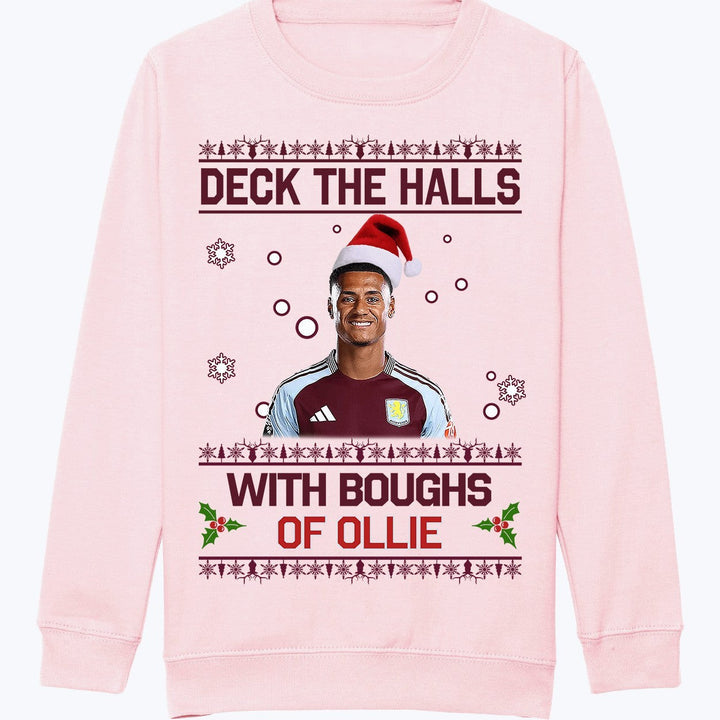 "Deck the Halls with Boughs of Ollie" Ollie Watkins Aston Villa | Kids Jumper | Children's Jumper
