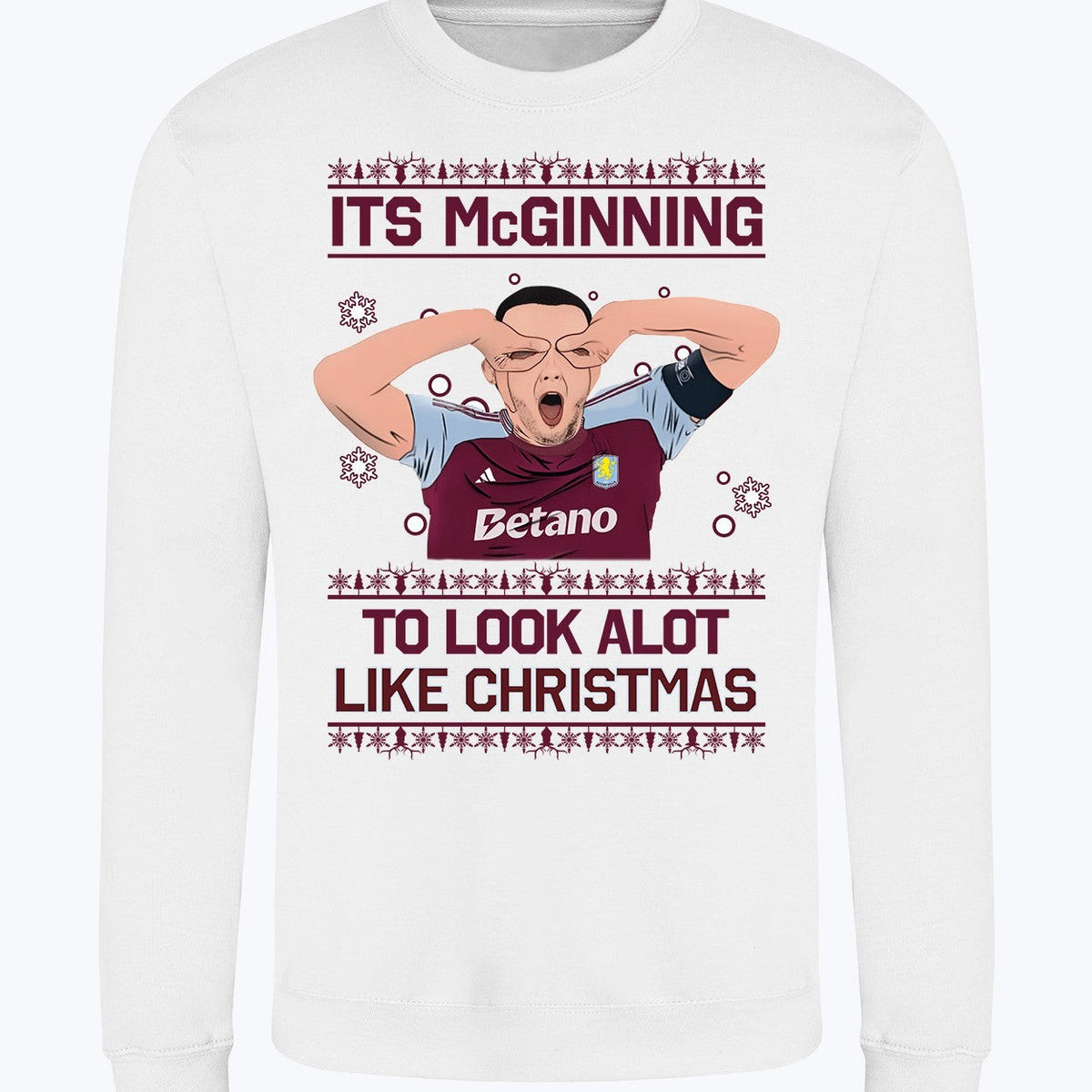 Adults "It's McGinning to Look a Lot Like Christmas" John McGinn Aston Villa Christmas Jumper