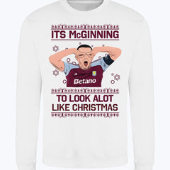 Adults "It's McGinning to Look a Lot Like Christmas" John McGinn Aston Villa Christmas Jumper