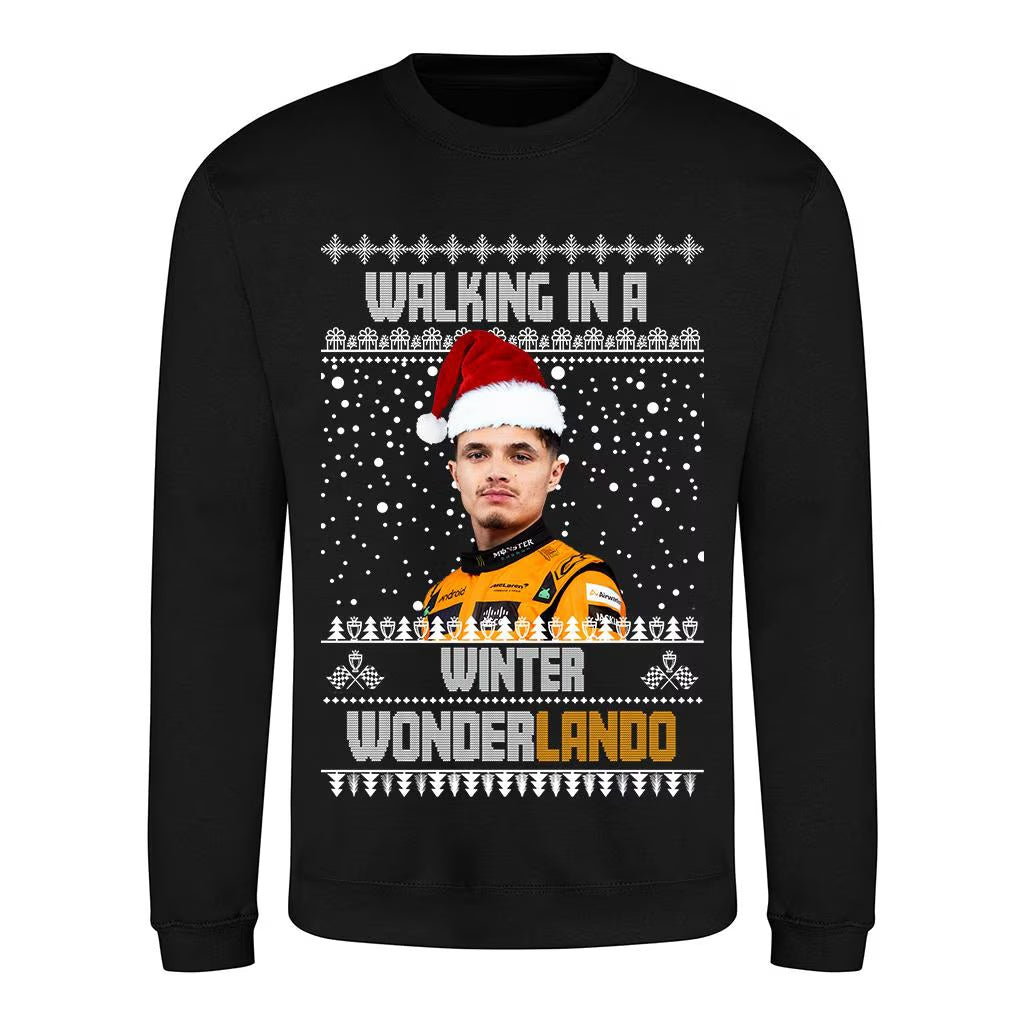 Walking in a Winter WonderLando Christmas Jumper - Lando Norris McLaren F1 Fan Gift