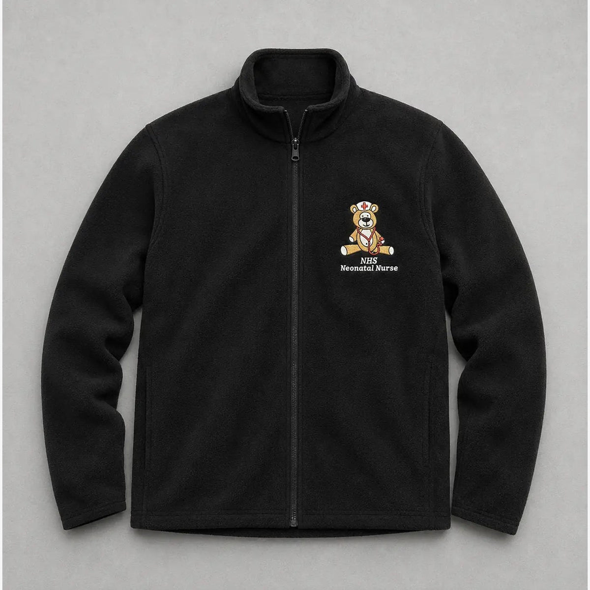 Black apparel — NHS Neonatal Nurse Fleece with Teddy Design