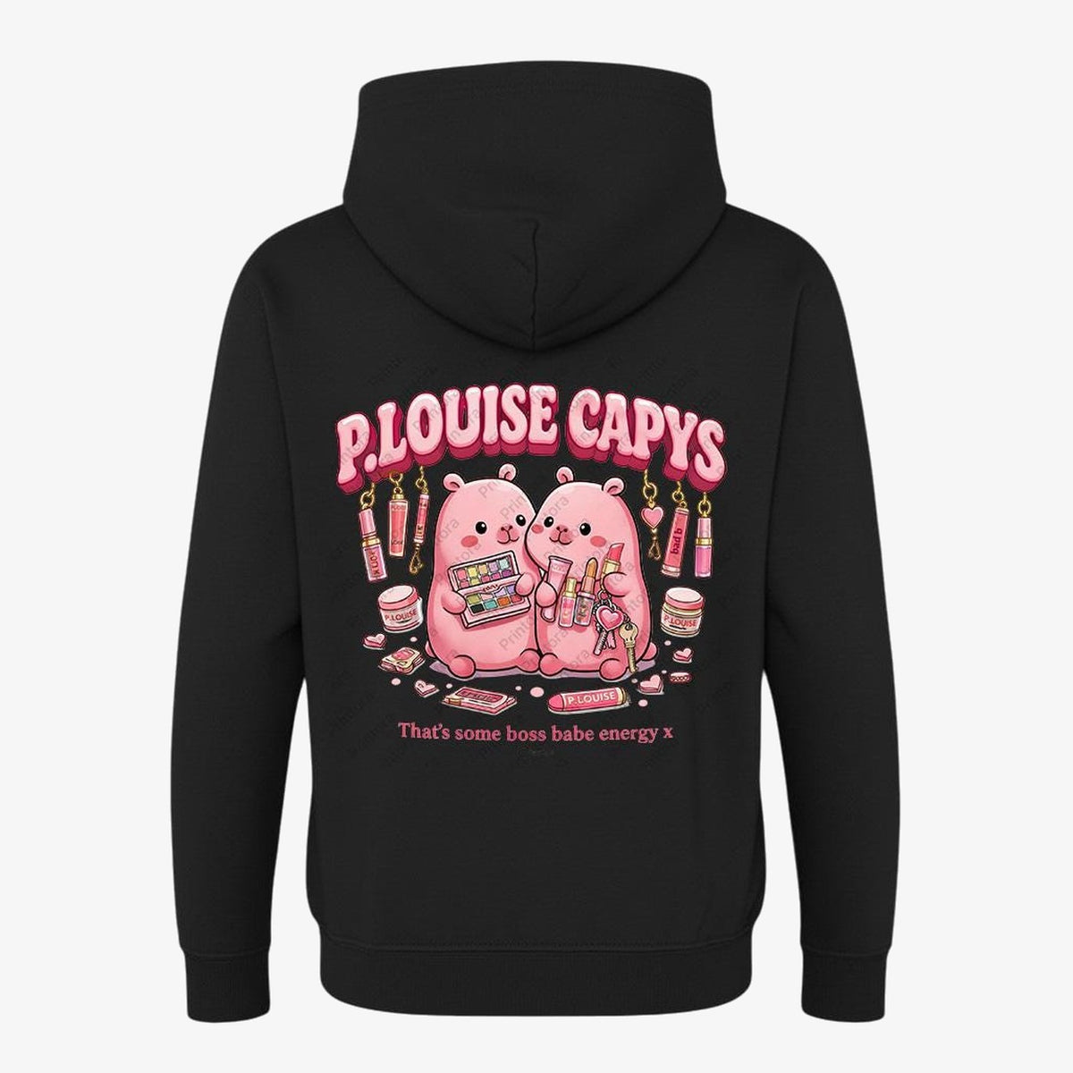 Black hoodie — Makeup Capybara Kids Hoodie | Cute Beauty Graphic Sweatshirt