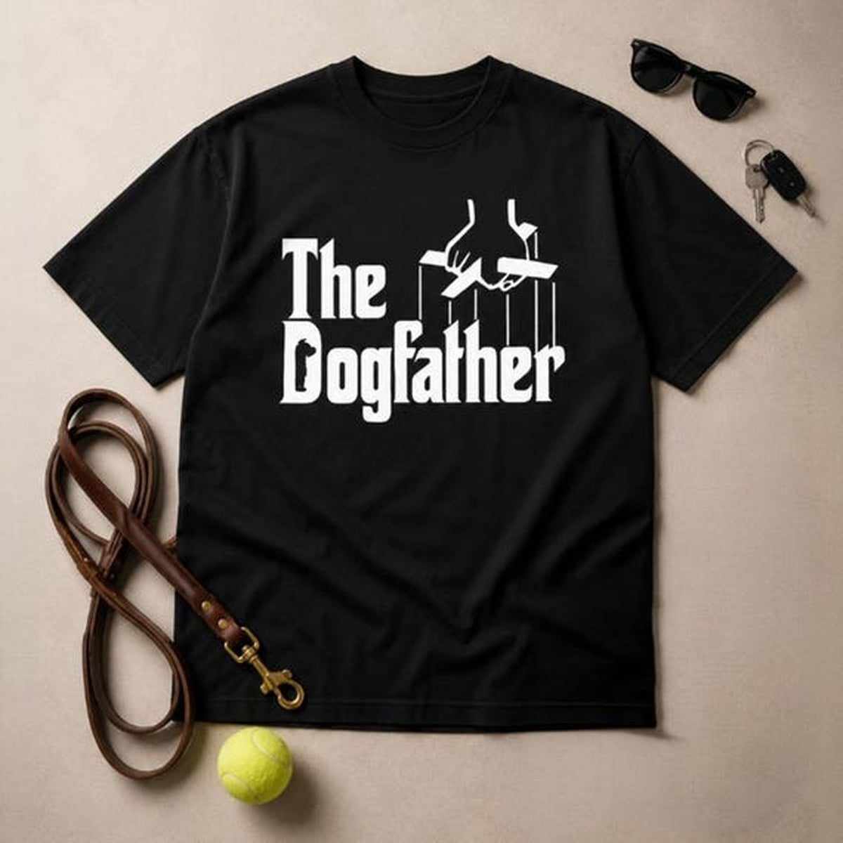 Black hoodie — The Dogfather T-Shirt or Hoodie | Dog Dad Gift for Men