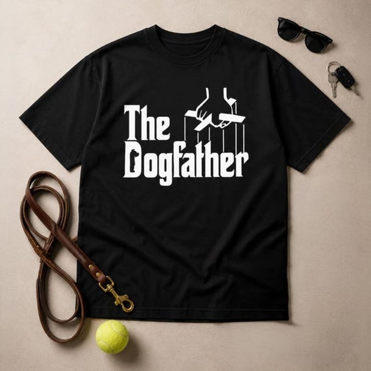 Black hoodie — The Dogfather T-Shirt or Hoodie | Dog Dad Gift for Men
