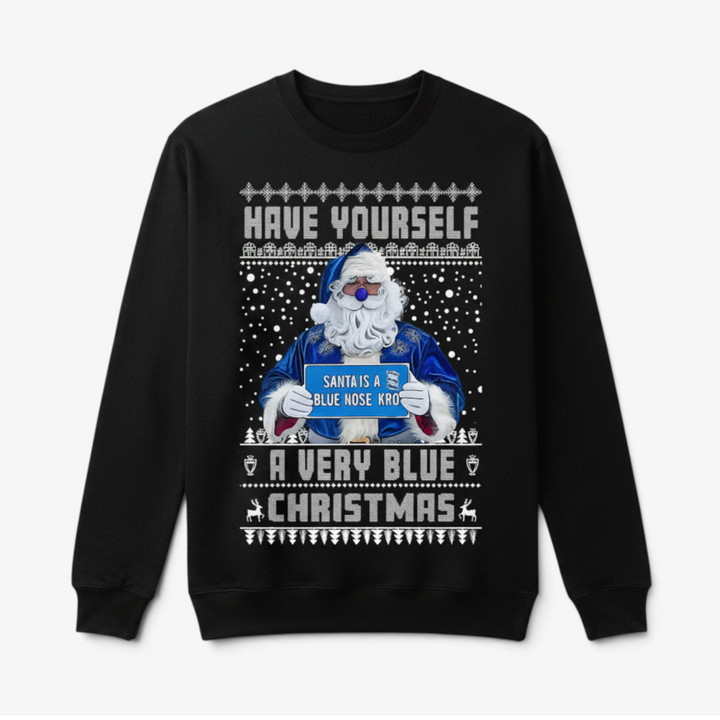 Black jumper — Birmingham City Christmas Jumper - "Have Yourself a Very Blue Christmas" - For Birmingham City Fans