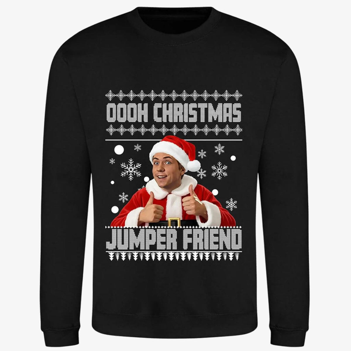 Black jumper — Inbetweeners Christmas Jumper "Oooh Christmas Jumper Friend" - Funny Inbetweeners Christmas Sweater, British Comedy Gift