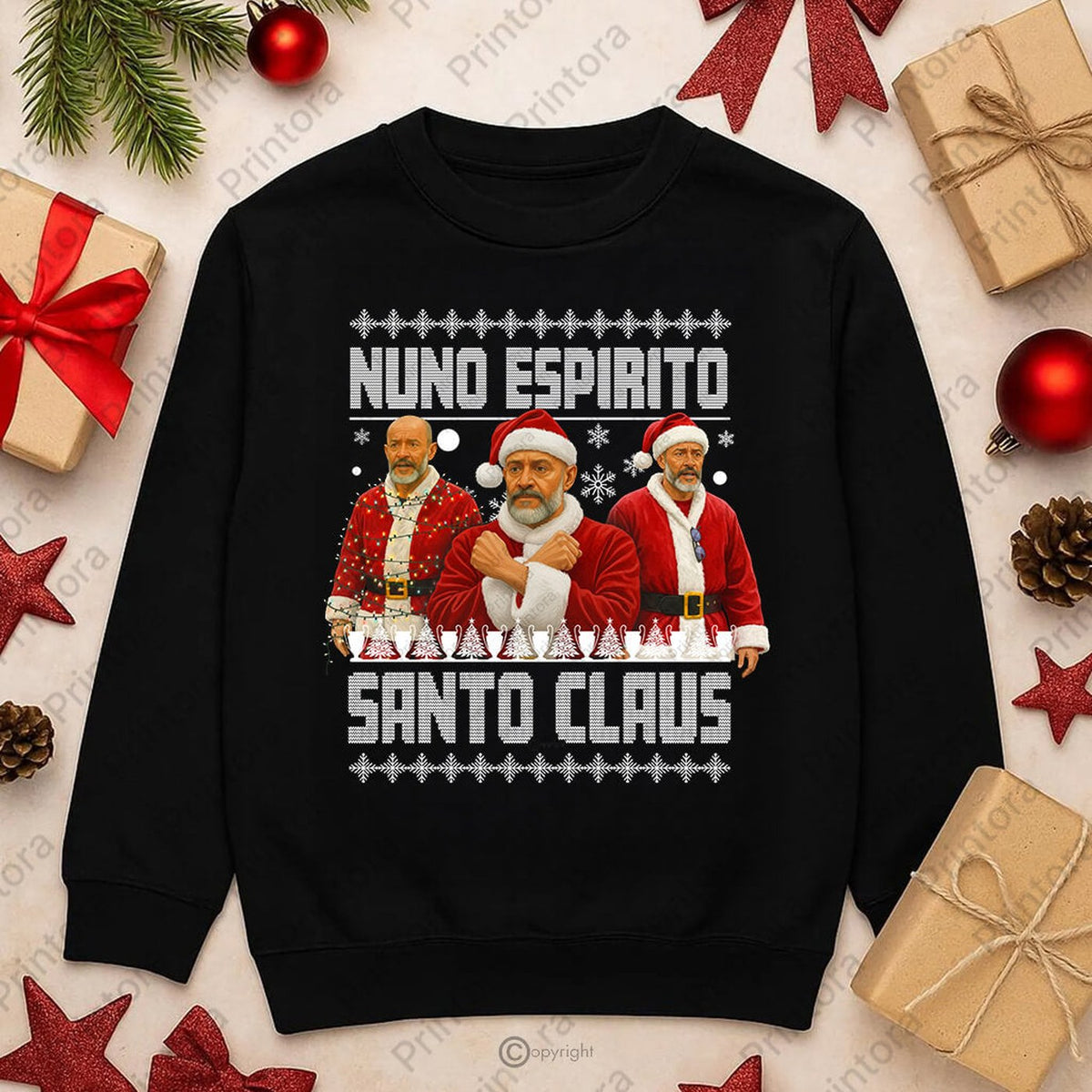 Black jumper — Nuno Espírito Santo Claus West Ham Christmas Jumper | Festive Football Sweatshirt