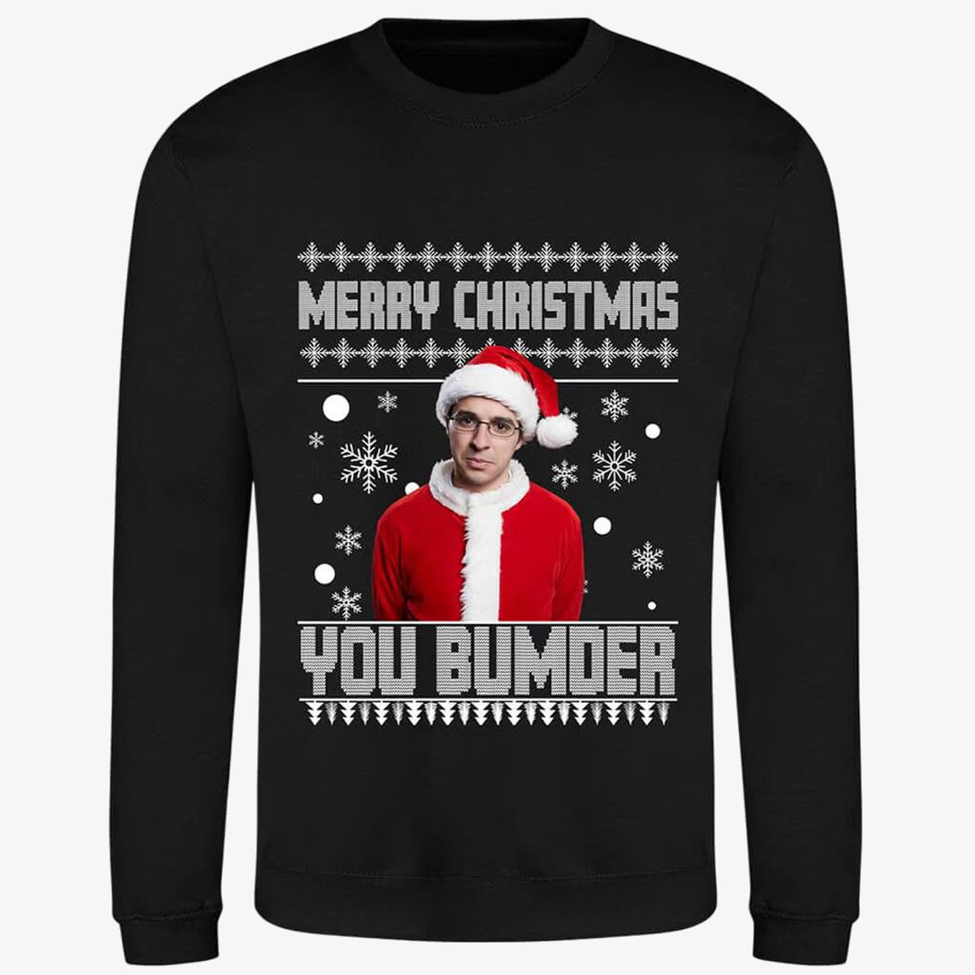 Black jumper — Will McKenzie Inbetweeners Christmas Jumper | Funny Inbetweeners Quote “Merry Christmas You Bumder” Christmas Sweater