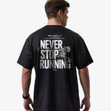 Black tshirt — Fightfair "Never Stop Running" Oversized T-Shirt