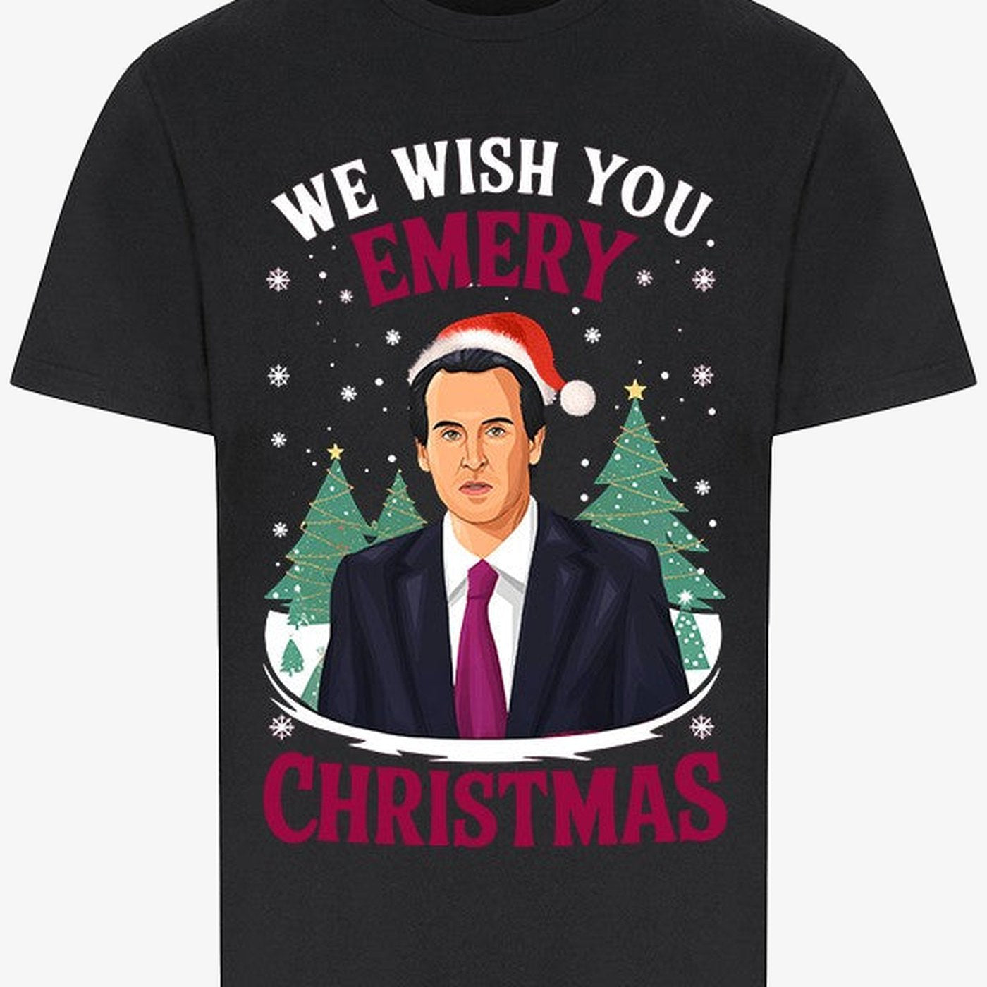 Black tshirt — "We Wish You Emery Christmas" Unai Emery Christmas T-Shirt – Black or White
