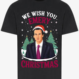 Black tshirt — "We Wish You Emery Christmas" Unai Emery Christmas T-Shirt – Black or White