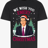 Black tshirt — "We Wish You Emery Christmas" Unai Emery Christmas T-Shirt – Black or White
