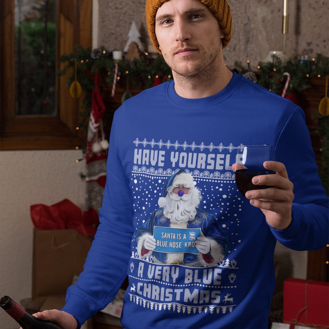 Royal blue Birmingham City Very Blue Christmas football jumper