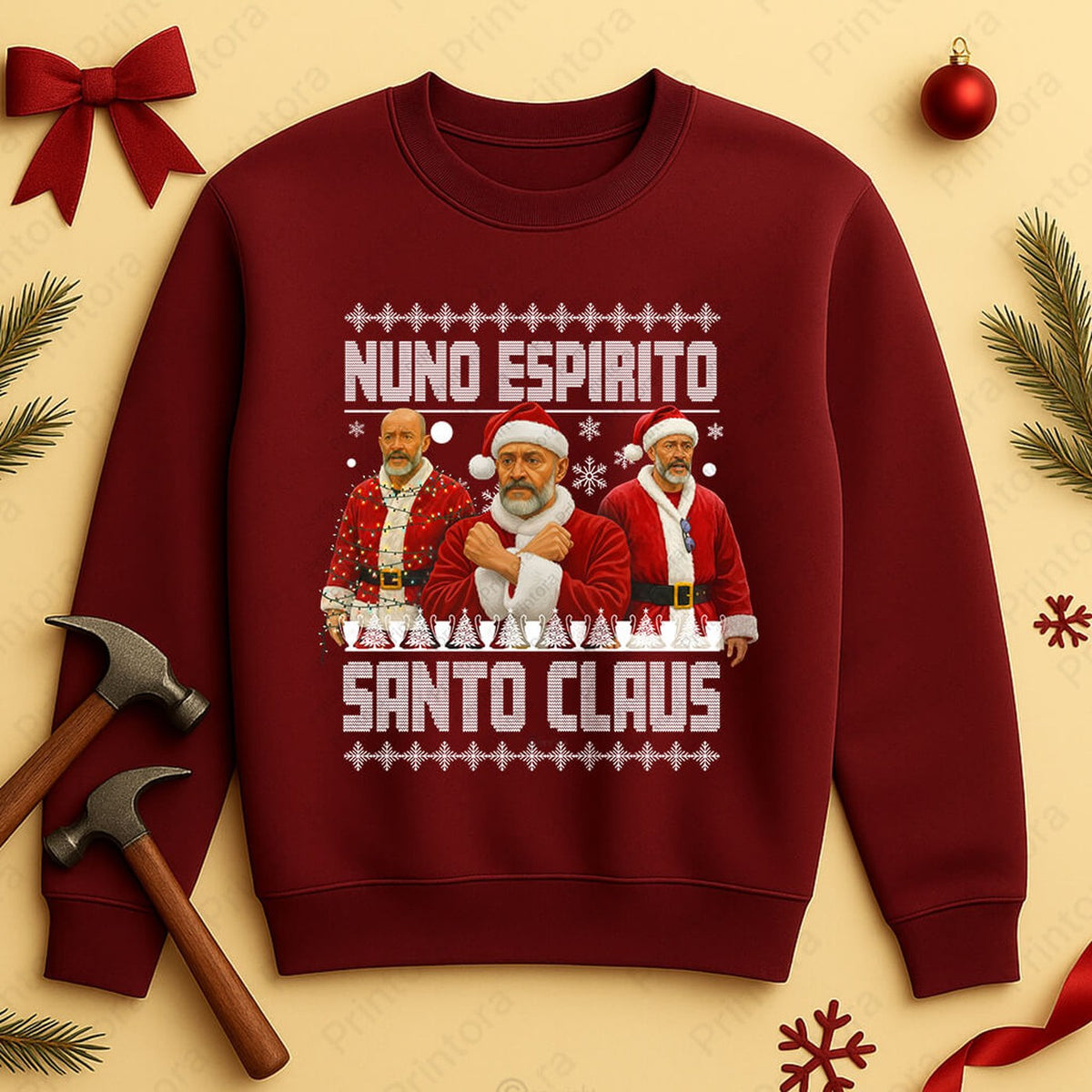 Burgundy jumper — Nuno Espírito Santo Claus West Ham Christmas Jumper | Festive Football Sweatshirt