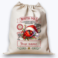 Personalised DTF Printed Christmas Sack - Angry Bird Design 40cm x 61.5cm