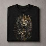 Folded Crowned Lion Roman Empire black T-shirt