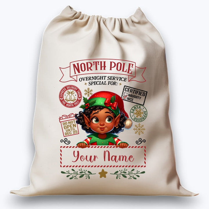 Personalised DTF Printed Christmas Sack - ELF Design #2