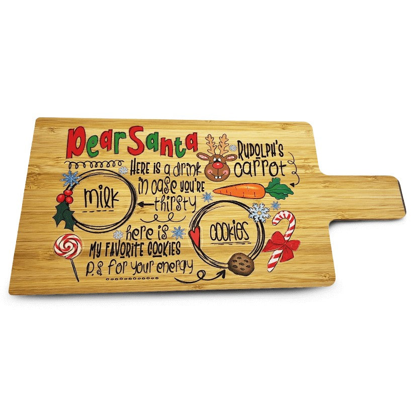 Dear Santa Treat Board – Bamboo Christmas Serving Tray
