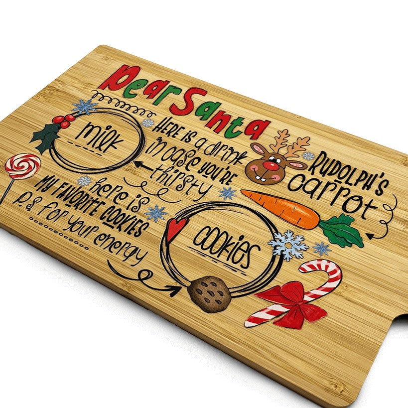 Dear Santa Treat Board – Bamboo Christmas Serving Tray