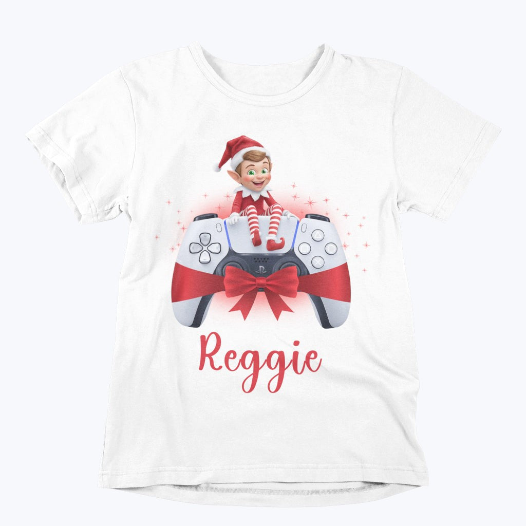 Christmas Elf on PS5 Controller – Premium Unisex Gaming T-Shirt