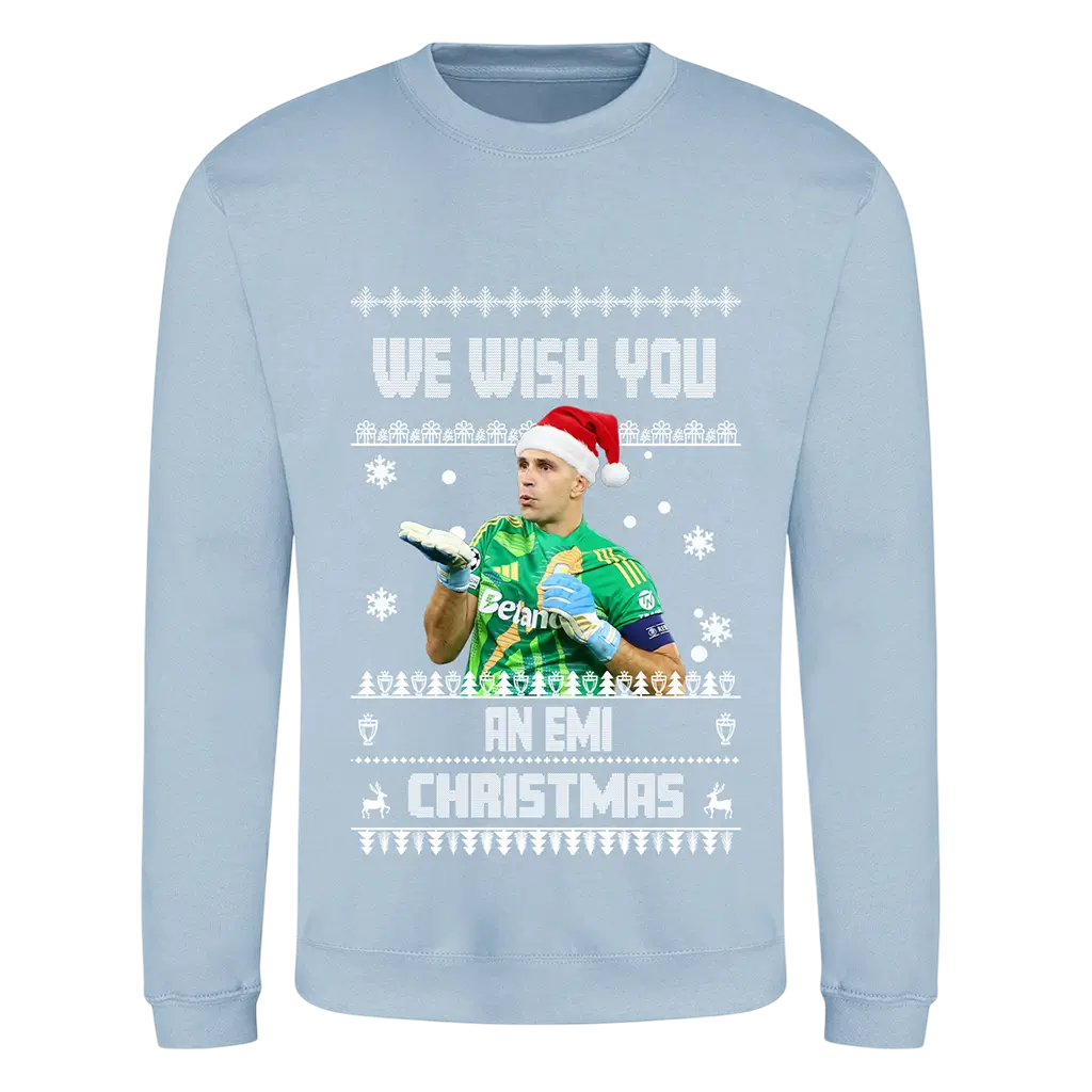 Emi Martínez Christmas Jumper  - "We Wish You a Emi Christmas" Aston Villa Fans