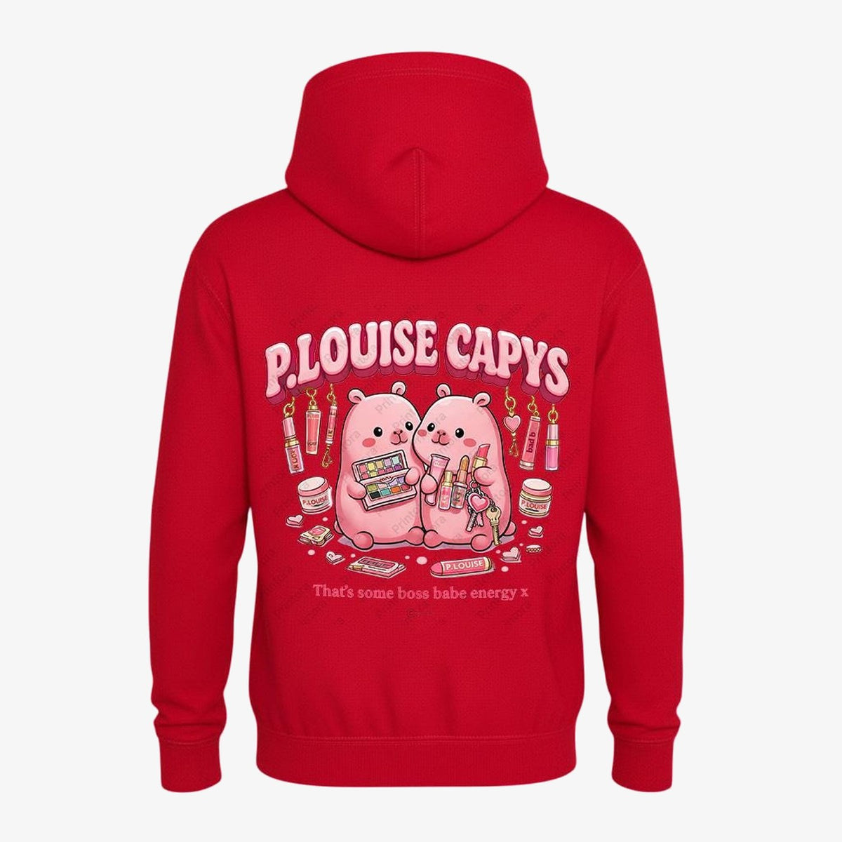 Fire Red hoodie — Makeup Capybara Kids Hoodie | Cute Beauty Graphic Sweatshirt