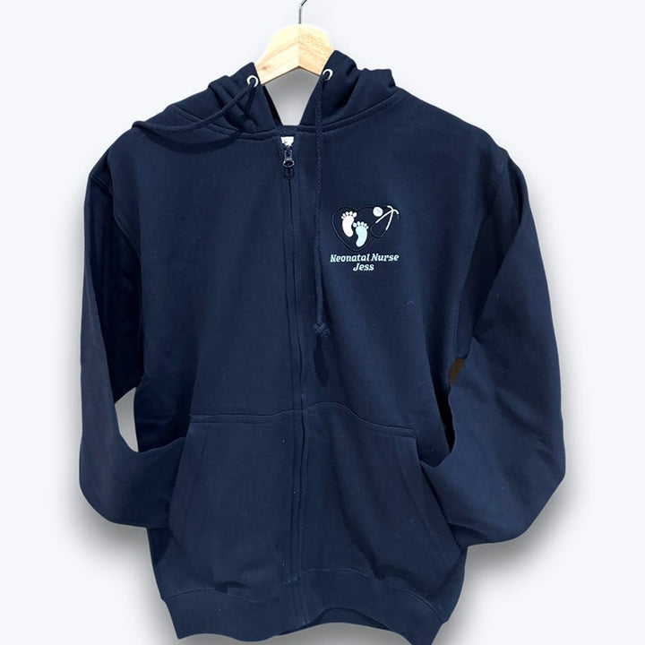 NHS Neonatal Nurse Hoody with Footprint Design