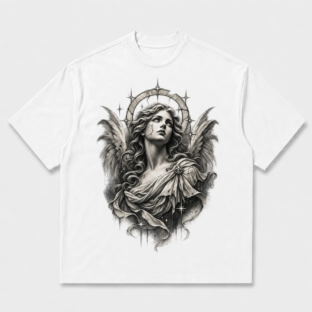 Gothic Angel graphic T-shirt - Deep Black